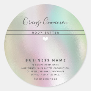 Eenvoudige moderne typografie witte hart product ronde sticker
