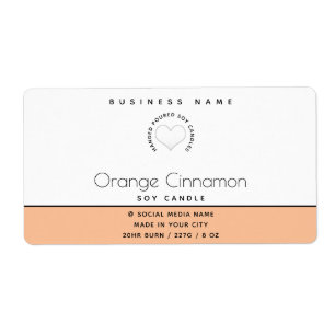 Eenvoudige moderne typografie-witte hartkaars  etiket