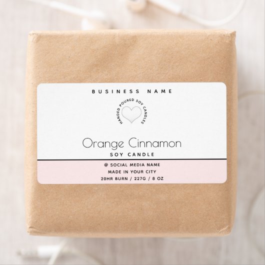 Eenvoudige moderne typografie-witte hartkaars etiket (Insitu)