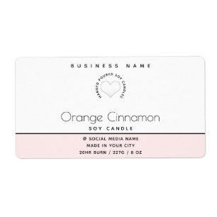 Eenvoudige moderne typografie-witte hartkaars etiket