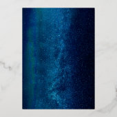 Eenvoudige moderne typografie Zilver Galaxy Weddin Folie Uitnodiging (Achterkant)