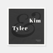 Eenvoudige moderne typografie, zwart-witte bruilof servet (Voorkant)