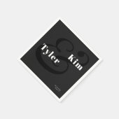 Eenvoudige moderne typografie, zwart-witte bruilof servet (Hoek)