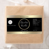 Eenvoudige moderne typografie zwarte goudcosmetisc etiket (Insitu)