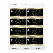 Eenvoudige moderne typografie zwarte goudcosmetisc etiket (Full Sheet)