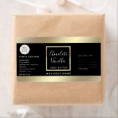 Eenvoudige moderne typografie zwarte goudcosmetisc etiket (Insitu)