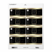 Eenvoudige moderne typografie zwarte goudcosmetisc etiket (Full Sheet)