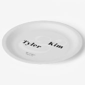 Eenvoudige moderne typografische bruid en bruidebr papieren bordje (Gekanteld)