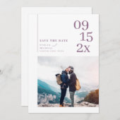 Eenvoudige moderne typografische foto slaat de dat save the date (Voorkant / Achterkant)