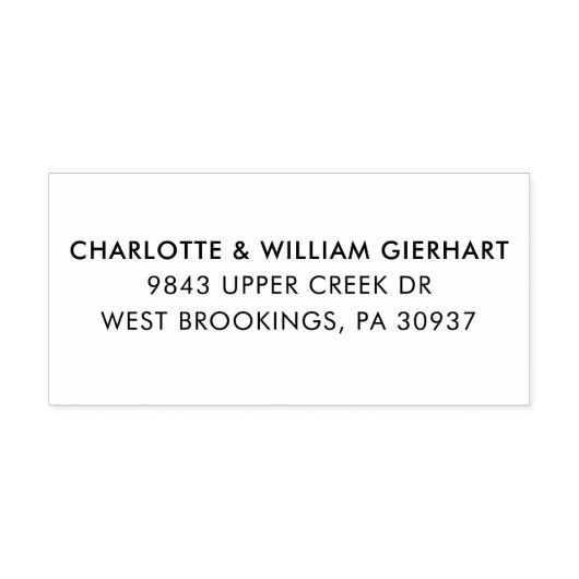 Eenvoudige moderne typografische paren retouradres rubberstempel (Afrduk)