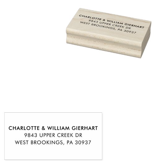 Eenvoudige moderne typografische paren retouradres rubberstempel (Gestempeld)