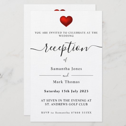 Eenvoudige, moderne uitnodiging tot het ontvangen  briefpapier (Voorkant / Achterkant)