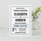 Eenvoudige moderne uitnodiging tot huwelijk (Staand voorkant)