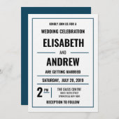 Eenvoudige moderne uitnodiging tot huwelijk (Voorkant / Achterkant)