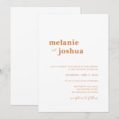 Eenvoudige moderne uitnodiging tot huwelijk | Sina (Voorkant / Achterkant)