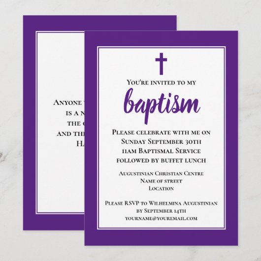 Eenvoudige moderne uitnodiging voor de volwassen d (Voorkant / Achterkant)