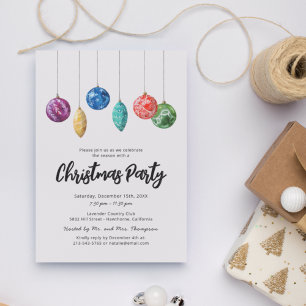 Eenvoudige moderne uitnodiging voor een kerstfeest