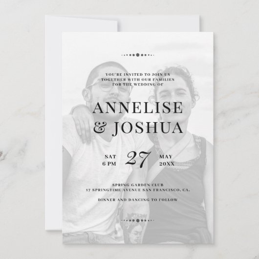 Eenvoudige, moderne uitnodiging voor fotobekleding (Voorkant)