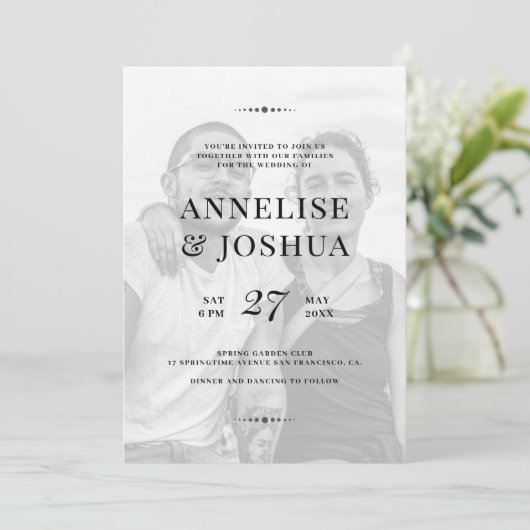 Eenvoudige, moderne uitnodiging voor fotobekleding (Staand voorkant)