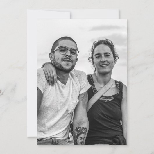 Eenvoudige, moderne uitnodiging voor fotobekleding (Achterkant)