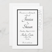 Eenvoudige moderne uitnodiging wit (Voorkant / Achterkant)