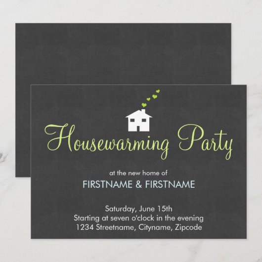 Eenvoudige, moderne uitnodigingen van de Partij vo (Voorkant / Achterkant)