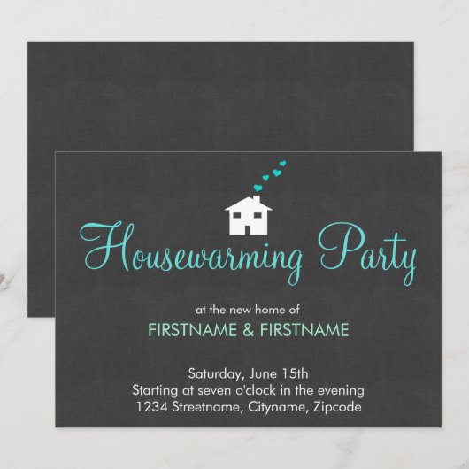 Eenvoudige, moderne uitnodigingen van de Partij vo (Voorkant / Achterkant)