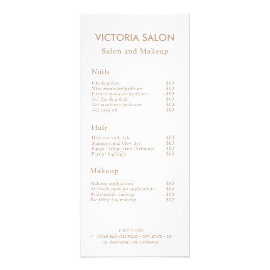 Eenvoudige moderne, unieke witte salon Makeup Reclamekaart (Voorkant)