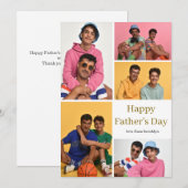 Eenvoudige moderne vaderdag foto familie collage feestdagenkaart (Voorkant / Achterkant)