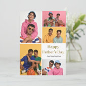 Eenvoudige moderne vaderdag foto familie collage feestdagenkaart (Staand voorkant)