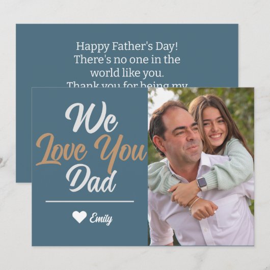Eenvoudige moderne Vaderdag foto familie Feestdagenkaart (Voorkant / Achterkant)