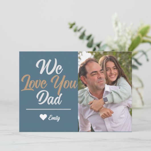 Eenvoudige moderne Vaderdag foto familie Feestdagenkaart (Staand voorkant)