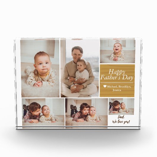 Eenvoudige Moderne Vaders Dag foto familie collage (Voorkant)