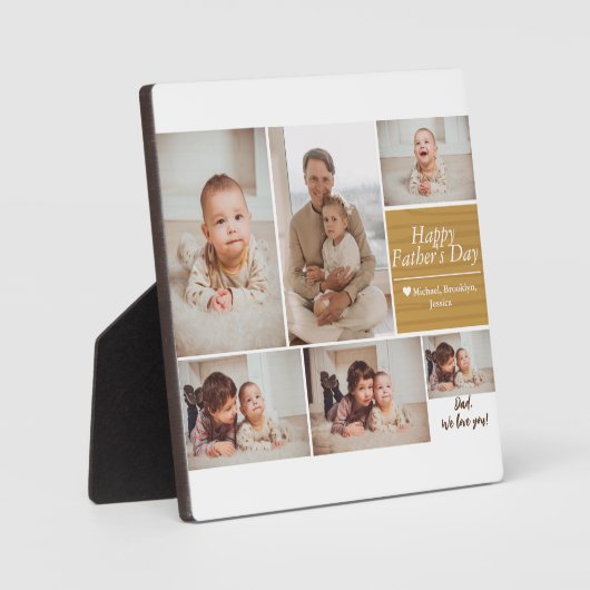 Eenvoudige Moderne Vaders Dag foto familie collage Fotoplaat (Voorkant)
