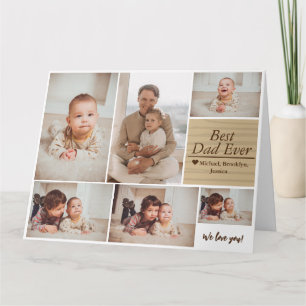 Eenvoudige Moderne Vaders Dag foto familie collage Kaart