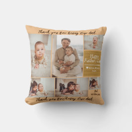 Eenvoudige Moderne Vaders Dag foto familie collage Kussen