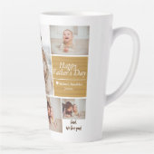 Eenvoudige Moderne Vaders Dag foto familie collage Latte Mok (Rechts)