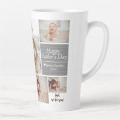 Eenvoudige Moderne Vaders Dag foto familie collage Latte Mok (Rechts)