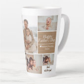Eenvoudige Moderne Vaders Dag foto familie collage Latte Mok (Rechterhoek)