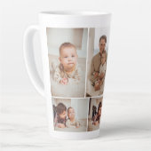 Eenvoudige Moderne Vaders Dag foto familie collage Latte Mok (Linkerhoek)