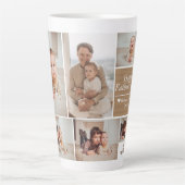 Eenvoudige Moderne Vaders Dag foto familie collage Latte Mok (Voorkant)