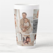 Eenvoudige Moderne Vaders Dag foto familie collage Latte Mok (Voorkant)