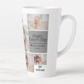 Eenvoudige Moderne Vaders Dag foto familie collage Latte Mok (Rechts)