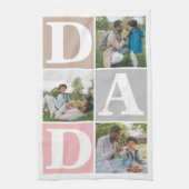 Eenvoudige moderne vaders dag vader 3 foto familie theedoek (Verticaal)