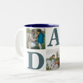 Eenvoudige moderne vaders dag vader 3 foto familie tweekleurige koffiemok (Voorkant links)