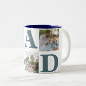 Eenvoudige moderne vaders dag vader 3 foto familie tweekleurige koffiemok (Voorkant rechts)