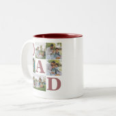 Eenvoudige moderne vaders dag vader 6 foto familie tweekleurige koffiemok (Voorkant links)