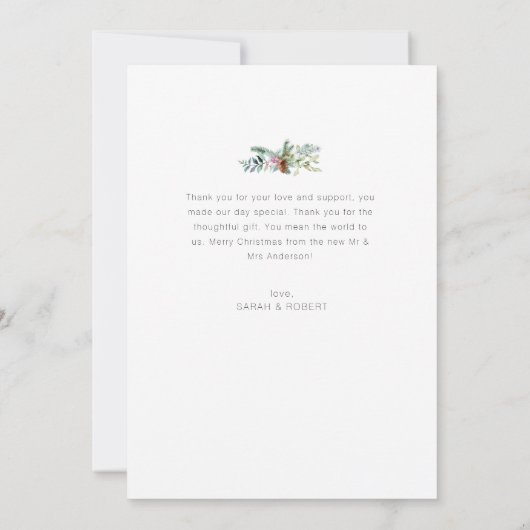 Eenvoudige moderne vakantie bruiloft aankondiging (Achterkant)