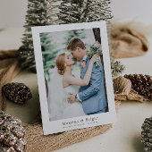 Eenvoudige moderne vakantie bruiloft aankondiging