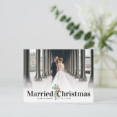 Eenvoudige moderne vakantie bruiloft aankondiging briefkaart (Staand voorkant)